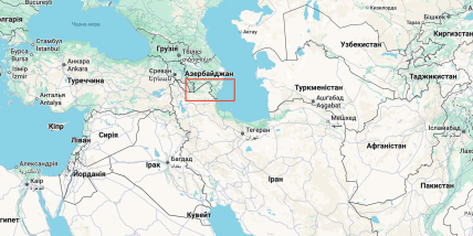 Граница Азербайджана и Ирана на карте