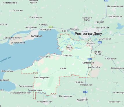 Азовський район на карті
