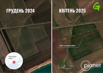Прокладання нової лінії до ЗАЕС на супутникових знімках