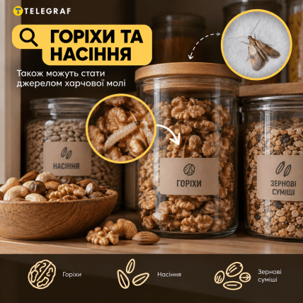 Горіхи та насіння. Інфографіка: ШІ "Телеграф"