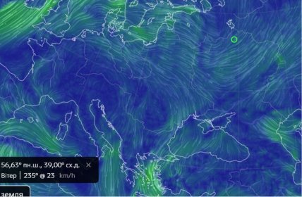 Карта воздушных течений над Украиной