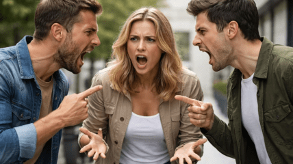 Молодые люди ссорятся