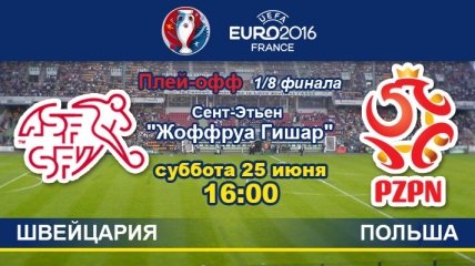 Швейцария - Польша: онлайн-трансляция матча 1/8 финала Евро-2016