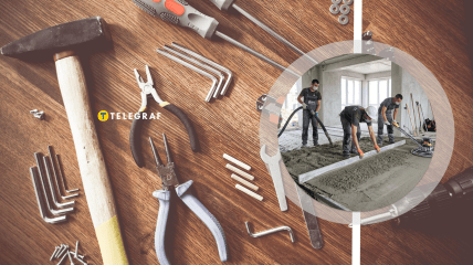 Работники ровняют полы