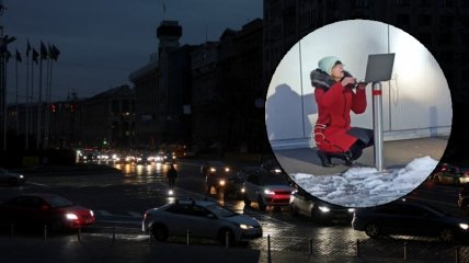 Під час відключення світла у Києві вчителька провела урок просто на вулиці