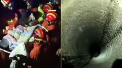 В Китае из 15-метровой скважины вытащили упавшего в нее двухлетнего мальчика (Видео)