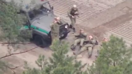 Белорусские пограничники пытаются сбить дрон на границе с Украиной