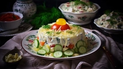 Рисовый салат с тунцом, яйцами и овощами удивит всех