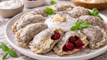 Вареники на тісті з маком