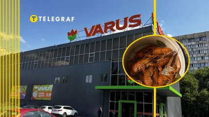 Вареные раки в магазине