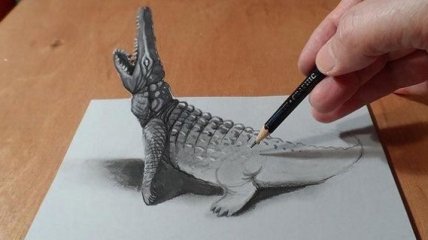 Трехмерные иллюзии, нарисованные карандашом (Фото)