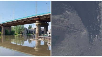 Появилось спутниковый снимок Каховской ГЭС после подрыва