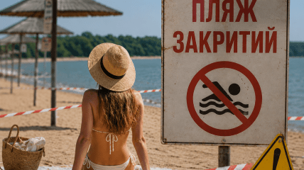 Девушка на закрытом пляже