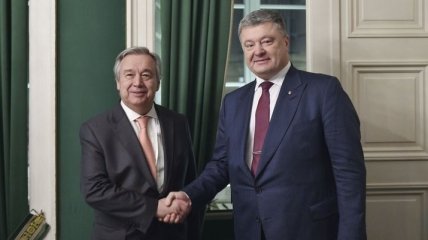 Президент Украины и Генсек ООН обсудили миротворческую миссию на Донбассе