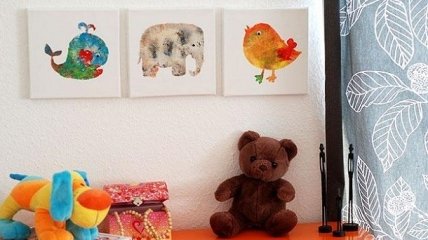 Яркие панно на стену своими руками: украсьте детскую стильными картинками