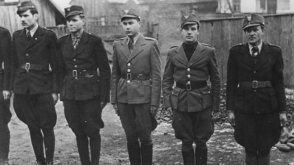 Члены Карпатской Сечи в строю. Конец февраля – начало марта 1939 года
