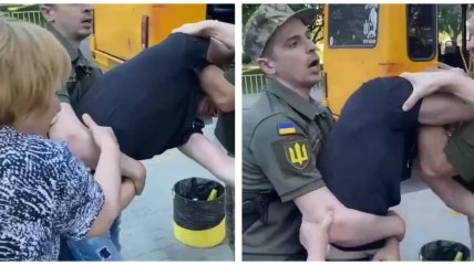 В Днепре люди отбивали мужчину от сотрудников ТЦК, которые силой его затягивали в бусик: в ведомстве жестко отреагировали (видео)