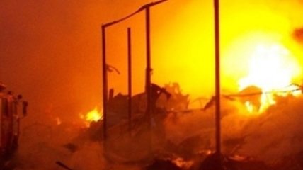 В Киевской области пожар уничтожил склад древесины