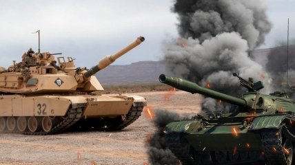 Abrams против российских танков