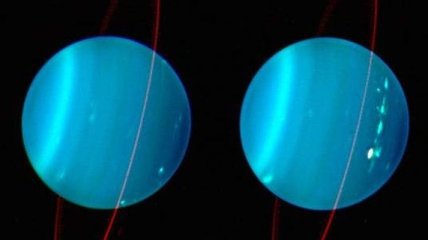 Астрономы показали полярное сияния на Уране