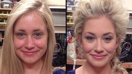 Снимки моделей плейбоя до и после макияжа (Фото)