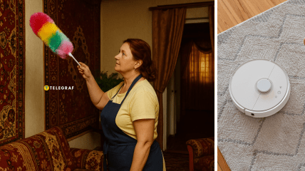 Пипидастром убирают пыль