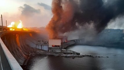 Днепровская ГЭС после ракетной атаки