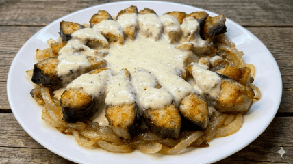 Запечена скумбрія у вершковому соусі