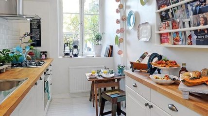 Книги на полочках: красивые и уютные идеи для вашей кухни (Фото)
