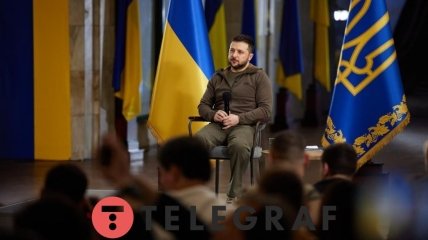 Владимир Зеленский на пресс-конференции в метро Киева