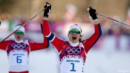Норвежка Касперсен побеждает в лыжном спринте на Олимпиаде в Сочи