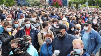 Митинг в Минске: жители города вышли на поддержку оппозиционных кандидатов на пост президента Беларуси