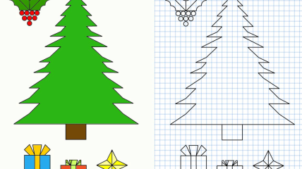 Рисунки на Новый год: учимся рисовать Деда Мороза, Снегурочку, снеговика и елку