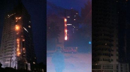 Возле станции метро "Шулявская" горит многоэтажка