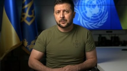 Володимир Зеленський під час виступу на ГА ООН з відеозв’язку