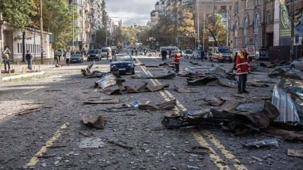 Киев после обстрела
