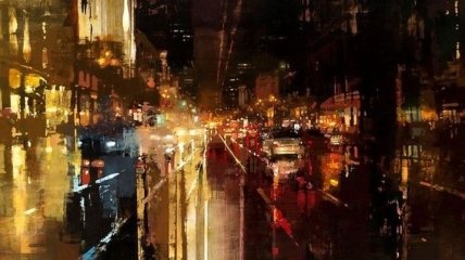 Дождливый город на полотнах американского художника (Фото) 