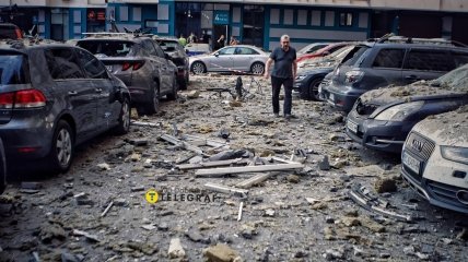 Наслідки падіння уламків у Києві