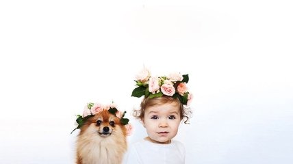 Невероятно милые фото маленькой девочки и собаки (Фото)