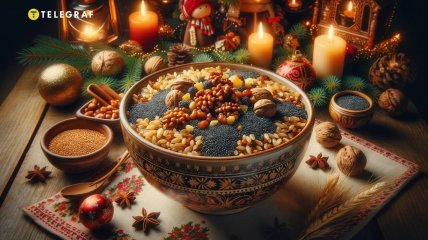 Кутя є однією з основних страв на різдвяному столі (зображення створено за допомогою ШІ)