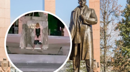 Львовянка сходила в туалет под памятник одному из руководителей ОУН
