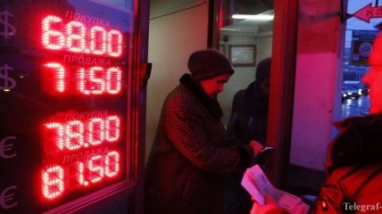 Российский рубль упал ниже 68 за доллар
