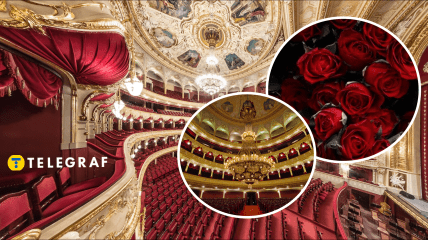 Мужчина подарил девушке кучу цветов в оперном театре Одессы