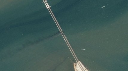 Крымский мост, вид со спутника