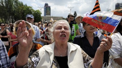 Пророссийский митинг в Донецке