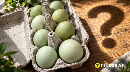 Необычные зеленые яйца от домашней курицы