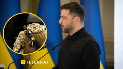 Український військовий та Володимир Зеленський