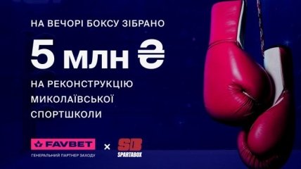 Благодійний вечір боксу SpartaBox за підтримки Favbet зібрав 5 млн грн