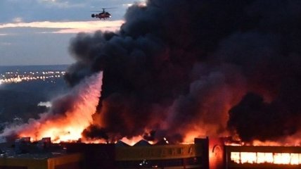 Крупный пожар на строительном рынке в Подмосковье локализован
