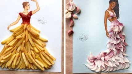 Художник из Армении публикует в Instagram модные наряды из продуктов (Фото)